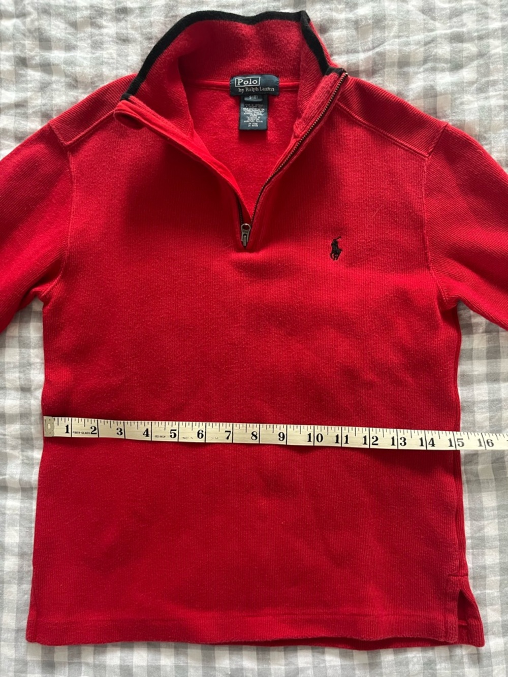 Polo by Ralph Lauren Red Quarter-Zip Sweater
